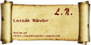 Lezsák Nándor névjegykártya