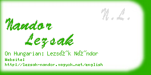 nandor lezsak business card